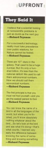 Feynman's quotes in the July 2001 issue of Linux Journal